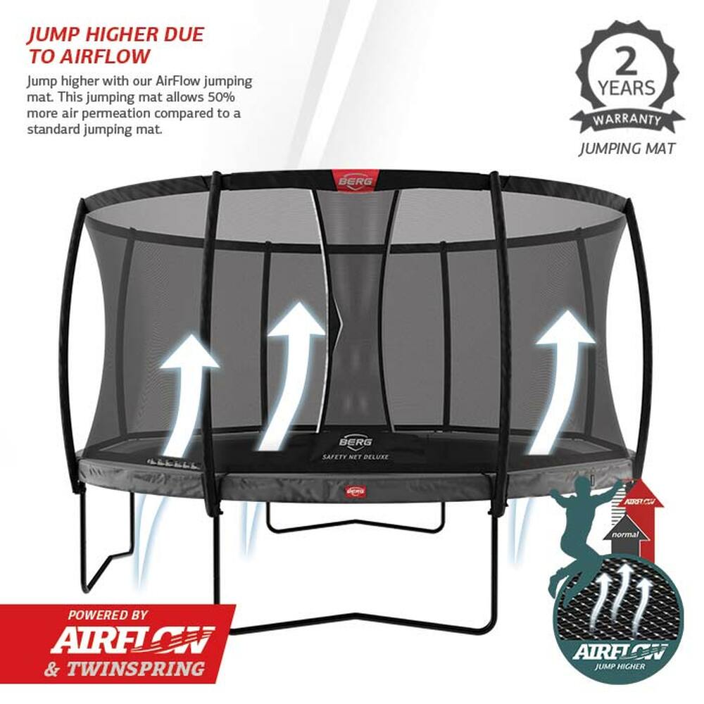 BERG CHAMPION 330 Grey Safety Net Deluxe 11ft Outdoor Top Toys